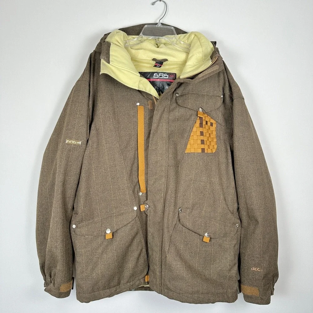 686 ACC Michael Akira West Mens M Snowboard‎ Ski Jacket Brown Heavy The Tiger